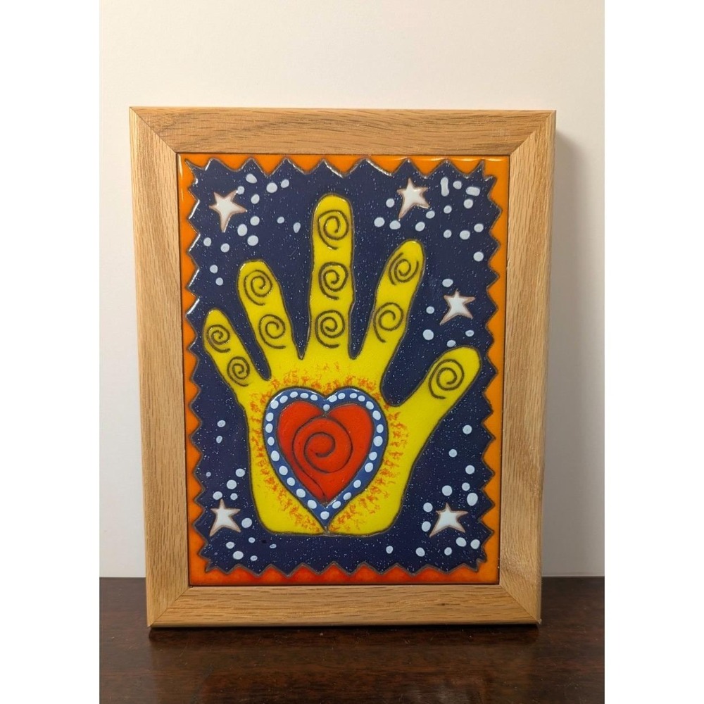 Debora Duran Geiger Hand Painted Ceramic Art Tile Framed Santa Fe New Mexico